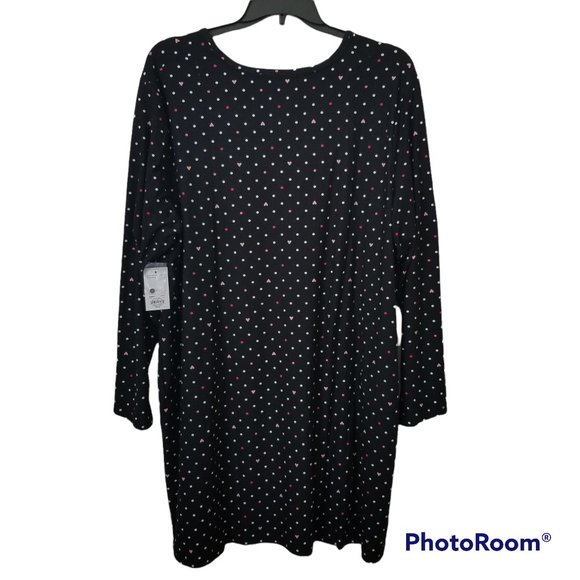 Croft & Barrow Long Sleeve Heart Henley Sleepshirt Pajamas Plus Size 3X - Picture 7 of 11